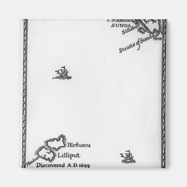 Imã Mapa de Lilliput e Blefuscu (Frente)