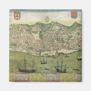 Imã Mapa de Lisboa, de "Civitates Orbis Terrarum"