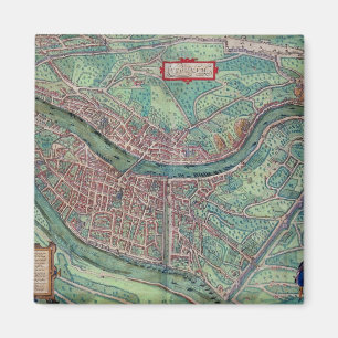 Imã Mapa de Lyon, de "Civitates Orbis Terrarum" pelo