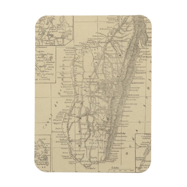 Ímã Mapa de Madagáscar (Vertical)