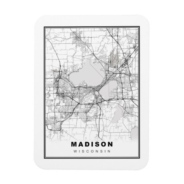 Ímã Mapa de Madison (Vertical)