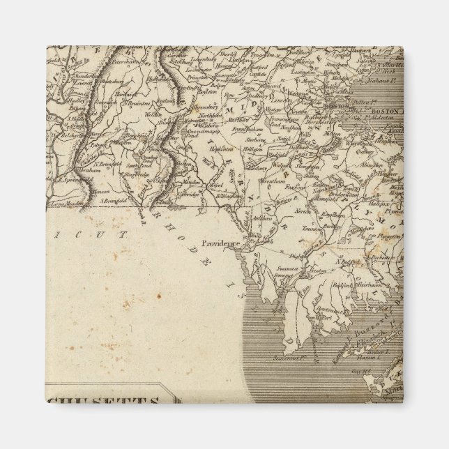 Imã Mapa de Massachusetts por Arrowsmith (Frente)