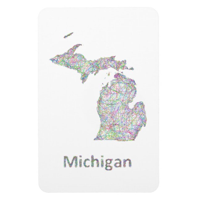 Ímã mapa de Michigan (Vertical)