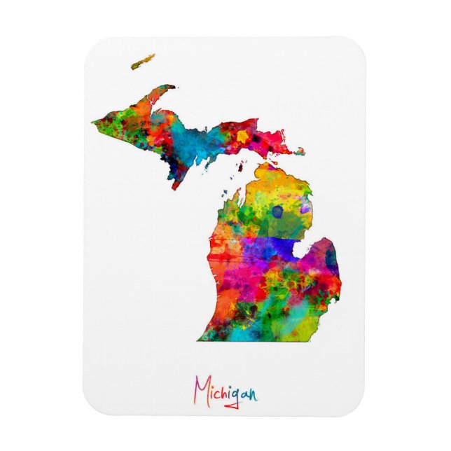 Ímã Mapa de Michigan (Vertical)