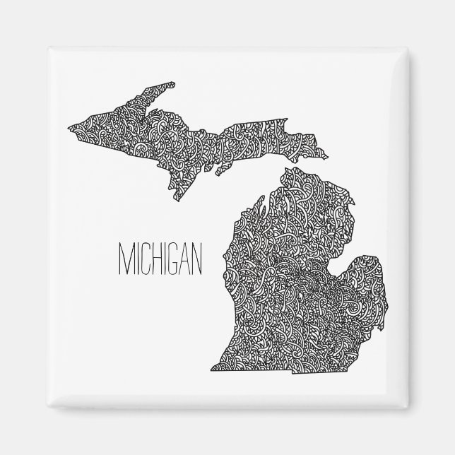 Imã Mapa de Michigan (Frente)