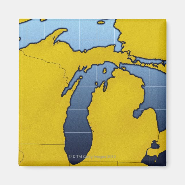 Imã Mapa de Michigan 2 (Frente)