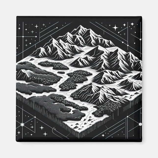 Imã Mapa de Montanha Mágica (Frente)