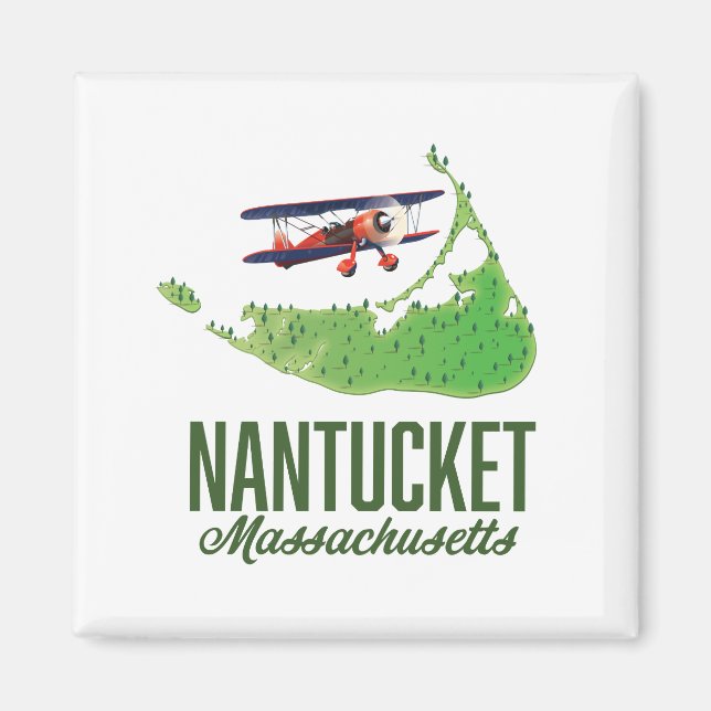 Imã Mapa de Nantucket Massachusetts (Frente)