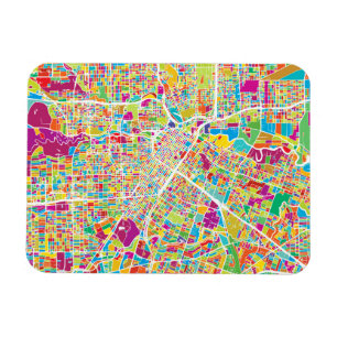 Ímã Mapa de néon de Houston, Texas  