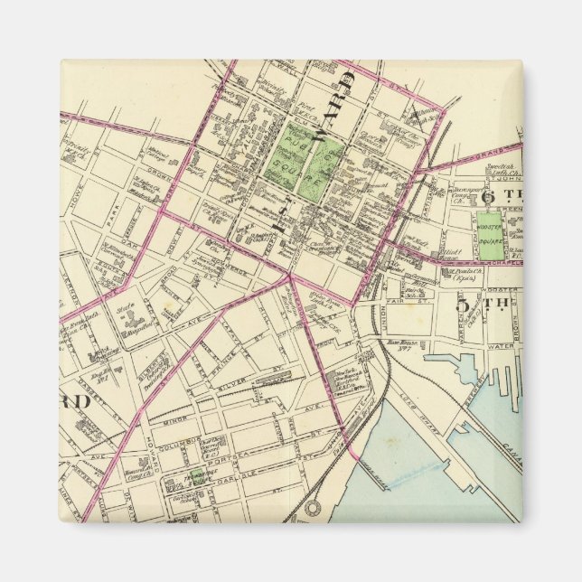 Imã Mapa de New Haven (Frente)