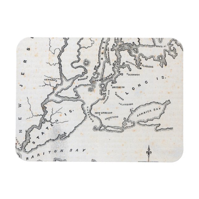 Ímã Mapa de Nova Iorque e da vizinhança (Horizontal)