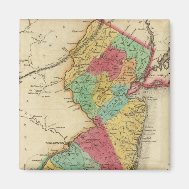 Imã Mapa De Nova Jersey (Frente)