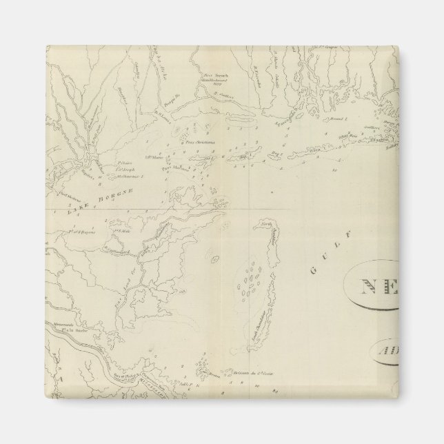 Imã Mapa de Nova Orleans (Frente)