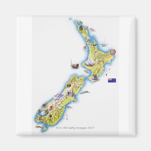 Imã Mapa de Nova Zelândia