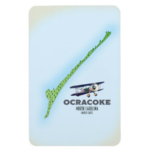 Ímã Mapa de Ocracoke Carolina do Norte EUA