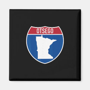 Imã Mapa de Otsego Minnesota Sinal de Estrada Intermun