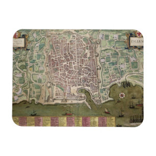 Ímã Mapa de Palermo, de "Civitates Orbis Terrarum"