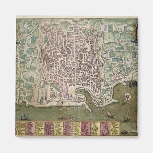 Imã Mapa de Palermo, de Civitates Orbis Terrarum, por (Frente)