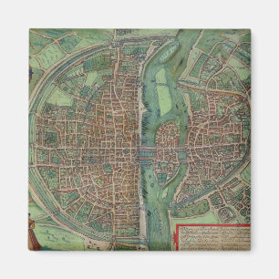 Imã Mapa de Paris, de "Civitates Orbis Terrarum" por G
