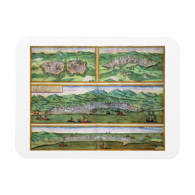 Ímã Mapa de Parma, Siena, Palermo e Drepanum, de (Horizontal)