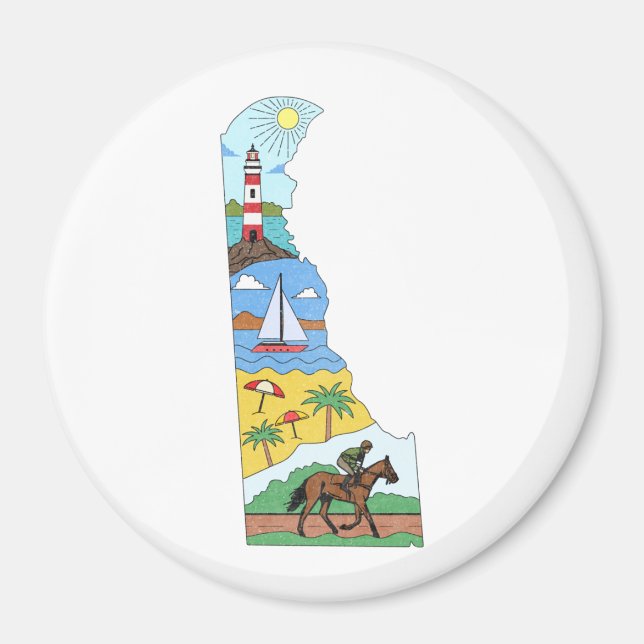 Imã Mapa De Parques Nacionais De Praia Do Mar De Delaw (Frente)