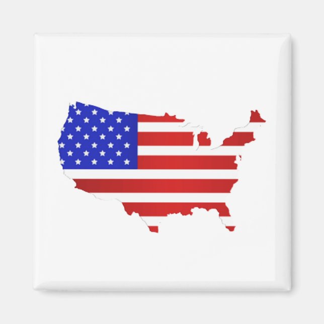 Imã Mapa de pavilhão americano dos Estados Unidos da A (Frente)