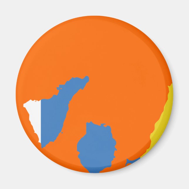 Imã Mapa de pavilhão das Ilhas Canárias (Frente)