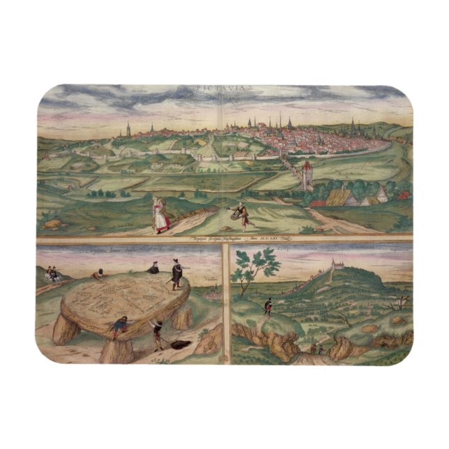 Ímã Mapa de Poitiers, de Civitates Orbis Terrarum b (Horizontal)