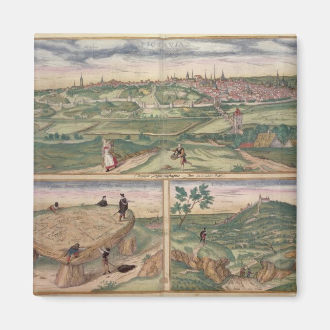 Imã Mapa de Poitiers, de Civitates Orbis Terrarum b (Frente)