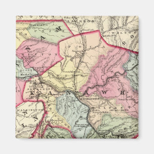 Imã Mapa de Putnam, Kanawha, Condados Boone