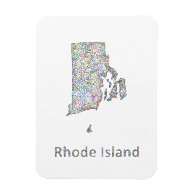 Ímã Mapa de Rhode Island (Vertical)