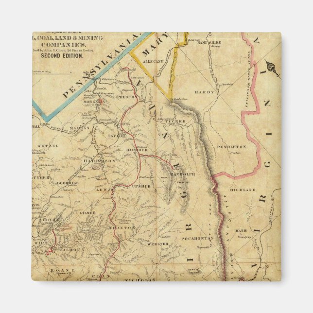 Imã Mapa de Richardson da Virgínia Ocidental (Frente)