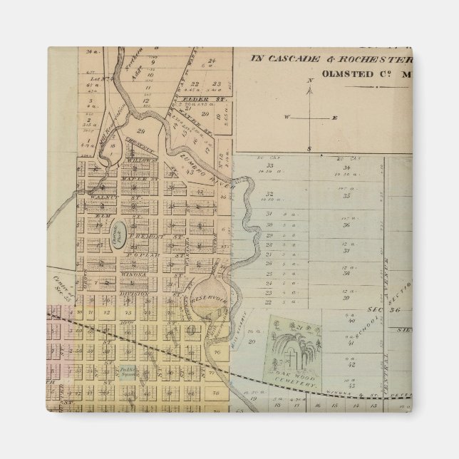 Imã Mapa de Rochester, Minnesota (Frente)