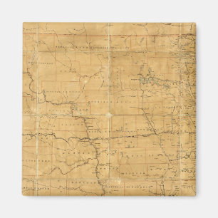 Imã Mapa de rotas de posto do Território de Dakota