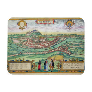 Ímã Mapa de Salzburg, de "Civitates Orbis Terrarum" b