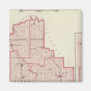 Imã Mapa de Scott County com Lexington, Scottsburg