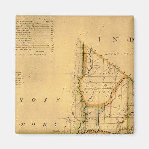 Imã Mapa de Shelton e Kensett do Estado de Indiana