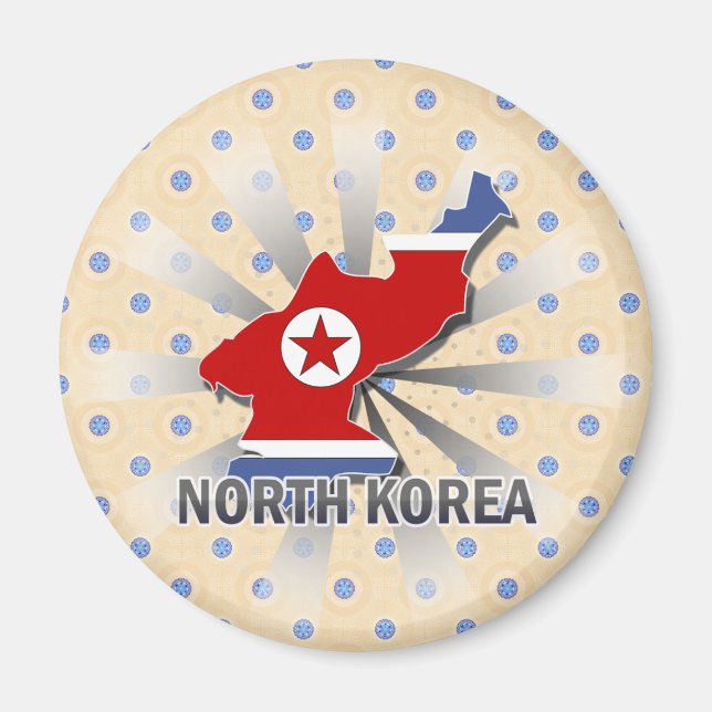 Imã Mapa de Sinalizador da Coreia do Norte 2.0 (Frente)