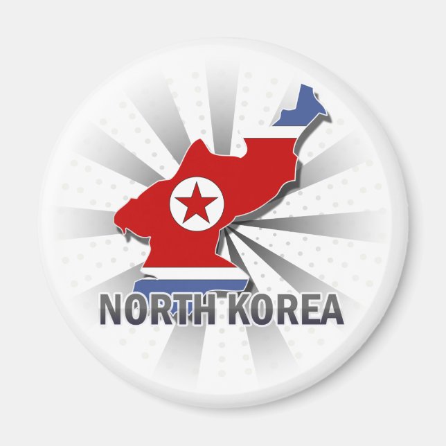 Imã Mapa de Sinalizador da Coreia do Norte 2.0 (Frente)