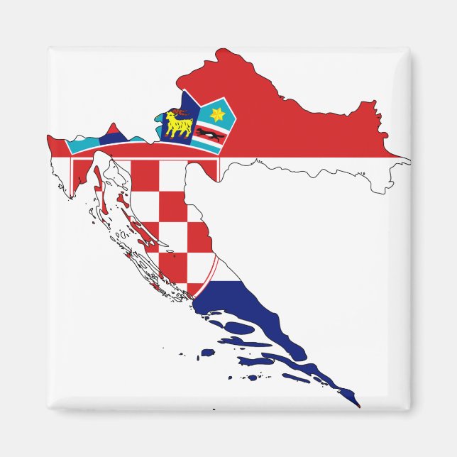 Imã Mapa de Sinalizador da Croácia HR Hrvatska (Frente)