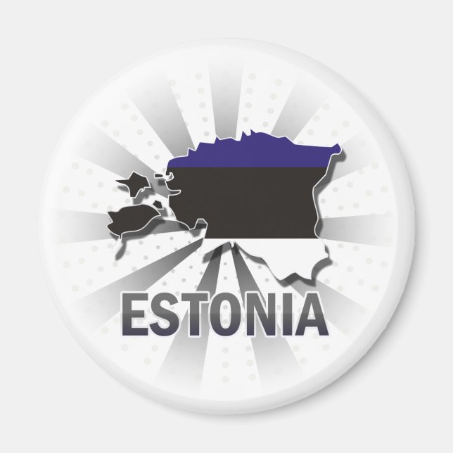 Imã Mapa de Sinalizador da Estônia 2.0 (Frente)