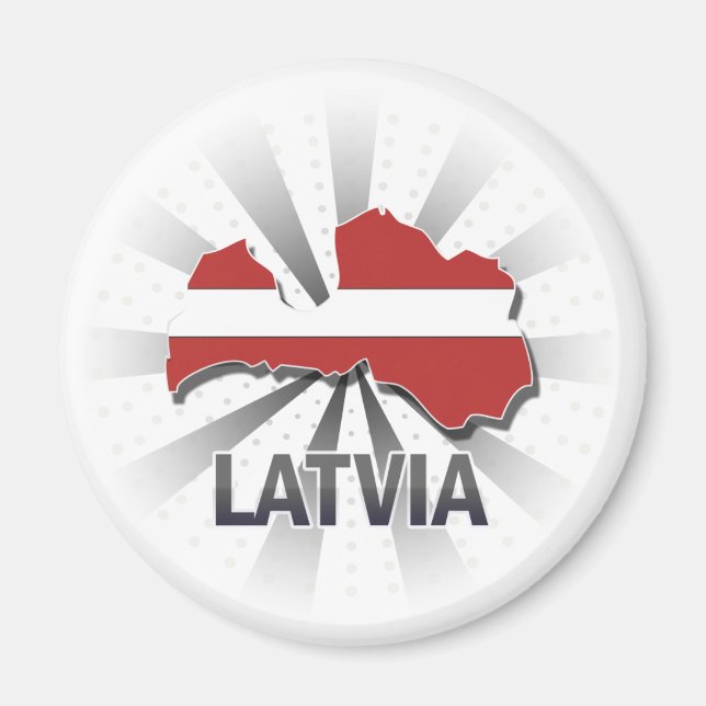 Imã Mapa de Sinalizador da Letónia 2.0 (Frente)