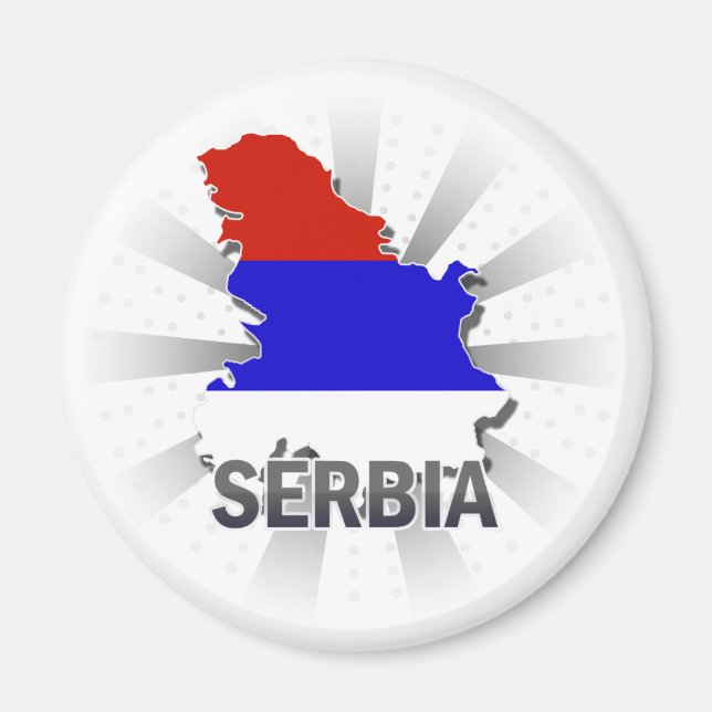 Imã Mapa de Sinalizador da Sérvia 2.0 (Frente)