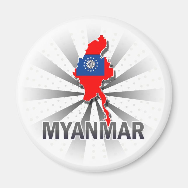 Imã Mapa de Sinalizador de Myanmar 2.0 (Frente)
