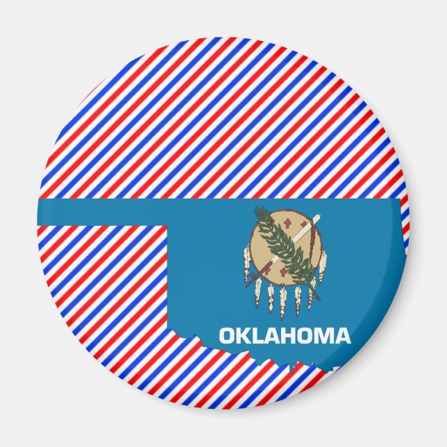 Imã Mapa de Sinalizador de Oklahoma (Frente)