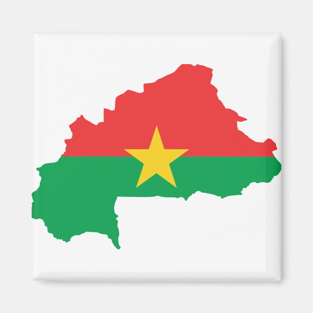 Imã Mapa de Sinalizador do Burkina Faso BF (Frente)