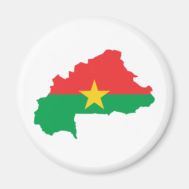 Imã Mapa de Sinalizador do Burkina Faso BF (Frente)