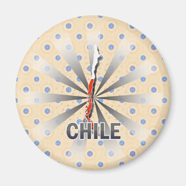 Imã Mapa de Sinalizador do Chile 2.0 (Frente)