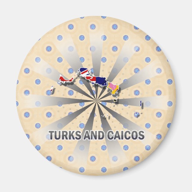 Imã Mapa de Sinalizador Turcos e Caicos 2.0 (Frente)