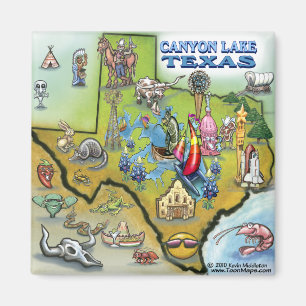 Imã Mapa de TEXAS do lago canyon